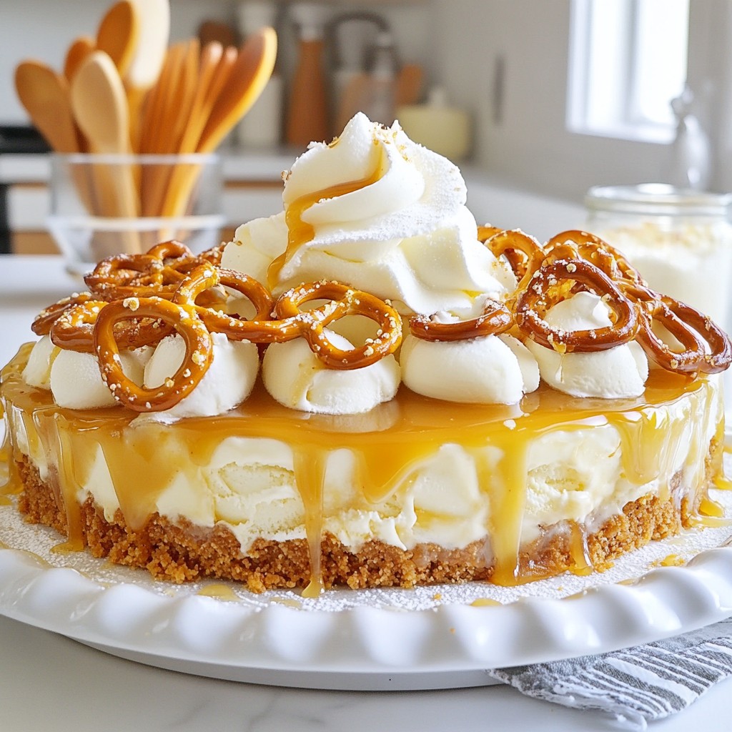 Salted Pretzel Caramel Ice Cream Pie Delightful Treat