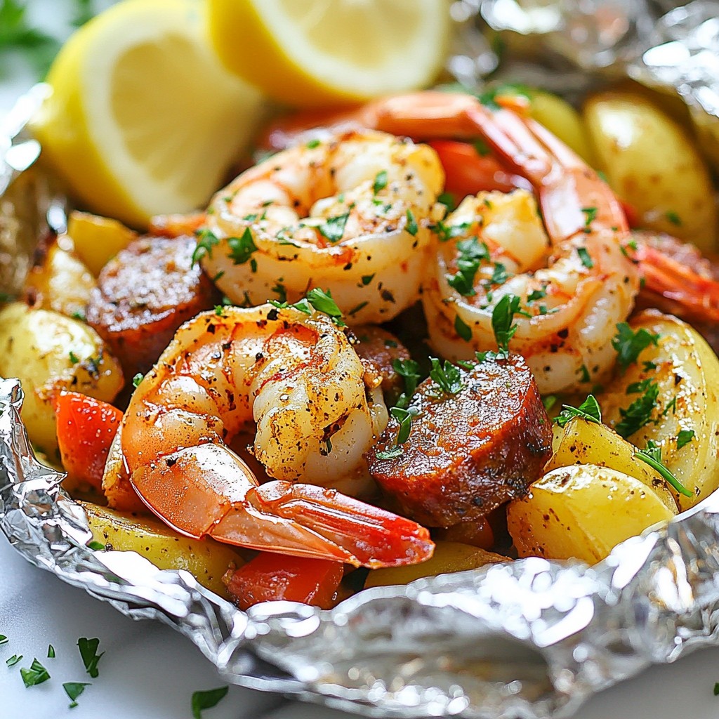 Cajun Shrimp & Sausage Foil Packs Flavorful Meal Idea