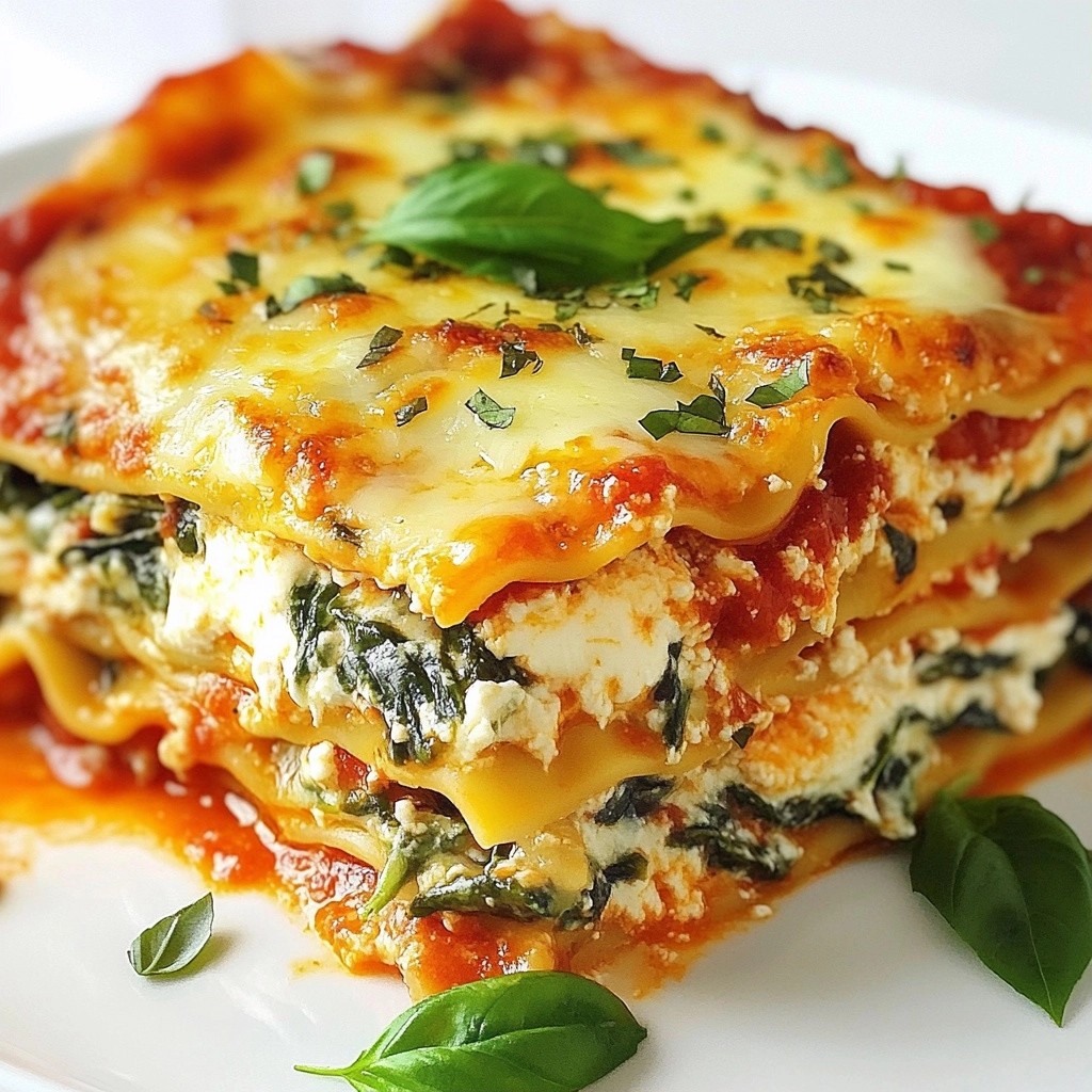 Creamy Cheesy Spinach Lasagna with Ricotta Delight