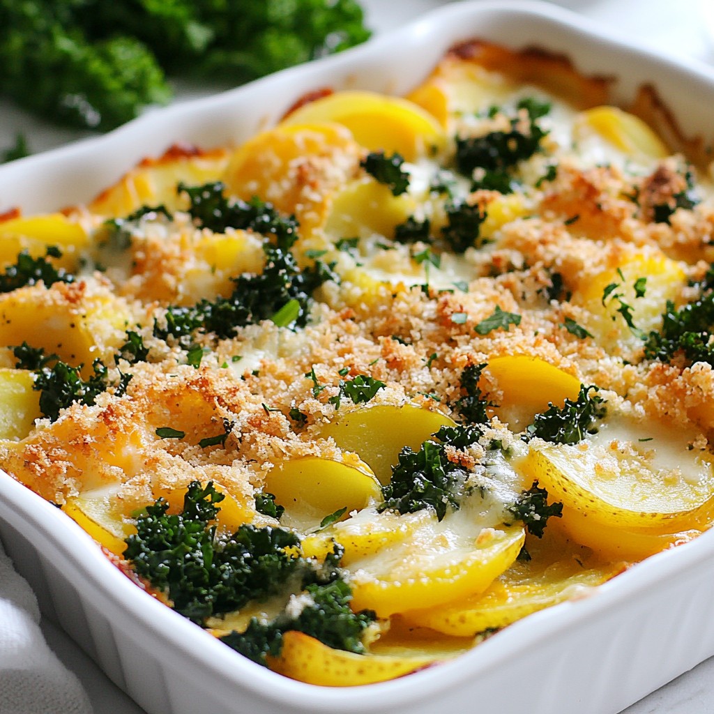 Cheesy Kale and Potato Casserole Comforting Delight