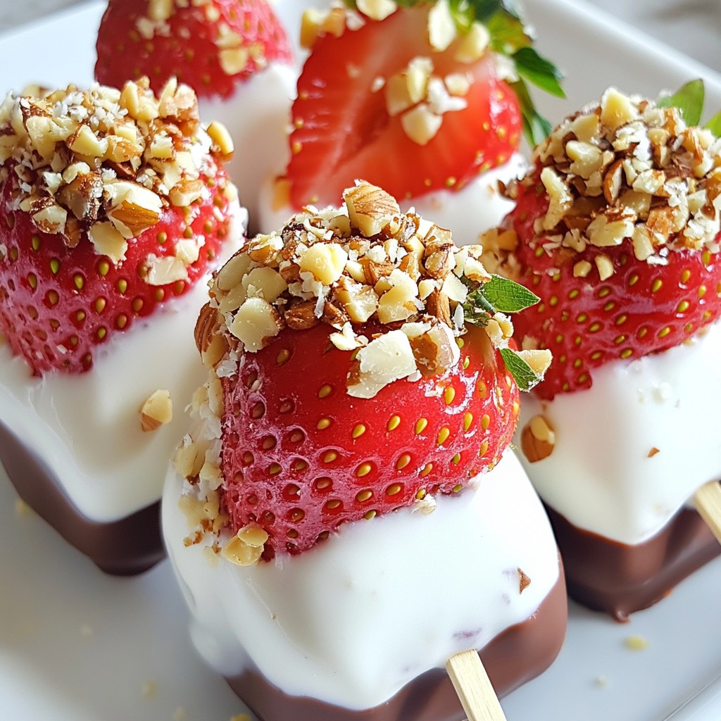 Chocolate Dipped Strawberry Yogurt Pops Delightfully Fresh