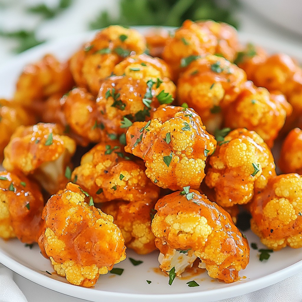 Buffalo Cauliflower Bites Savory and Crunchy Snack