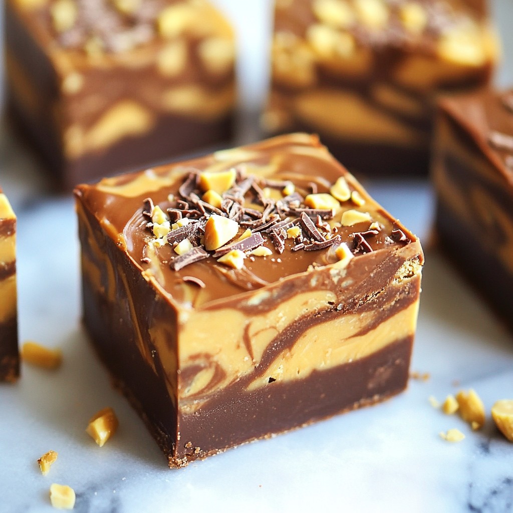 Chocolate Peanut Butter Swirl Fudge Delightful Treat