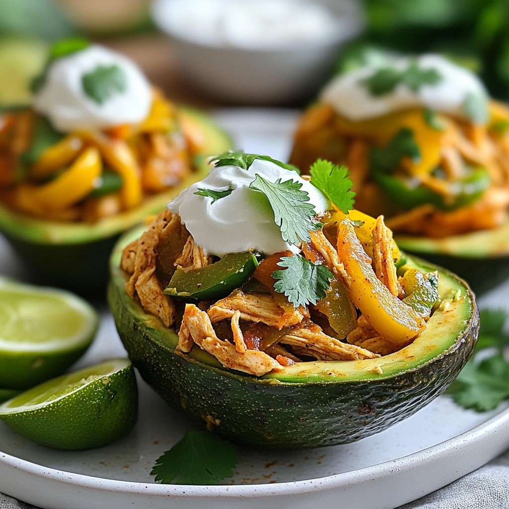 Chicken Fajita Stuffed Avocados Flavorful and Easy Meal