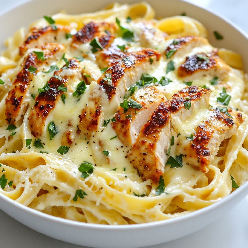 Creamy Cheese Herb Chicken Fettuccine Quick and Tasty