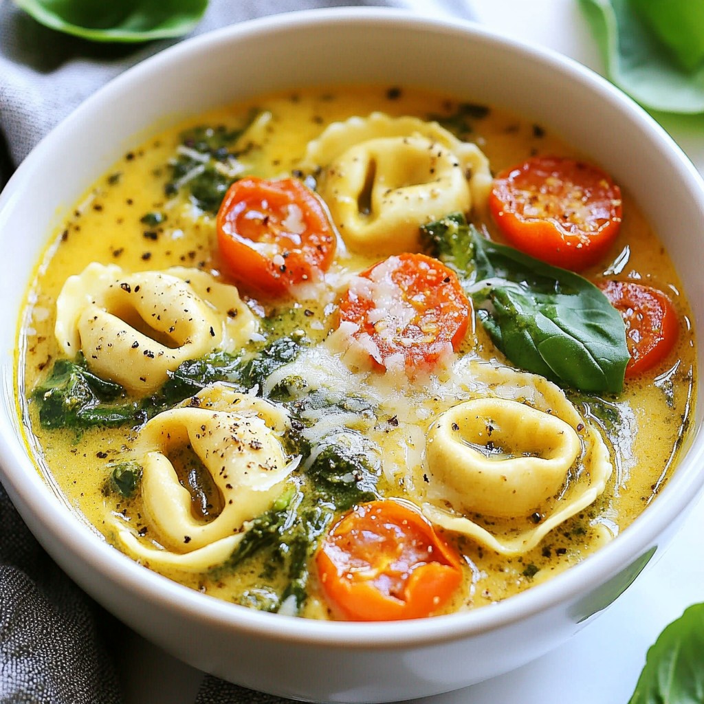 Creamy Pesto Tortellini Soup Rich and Flavorful Dish