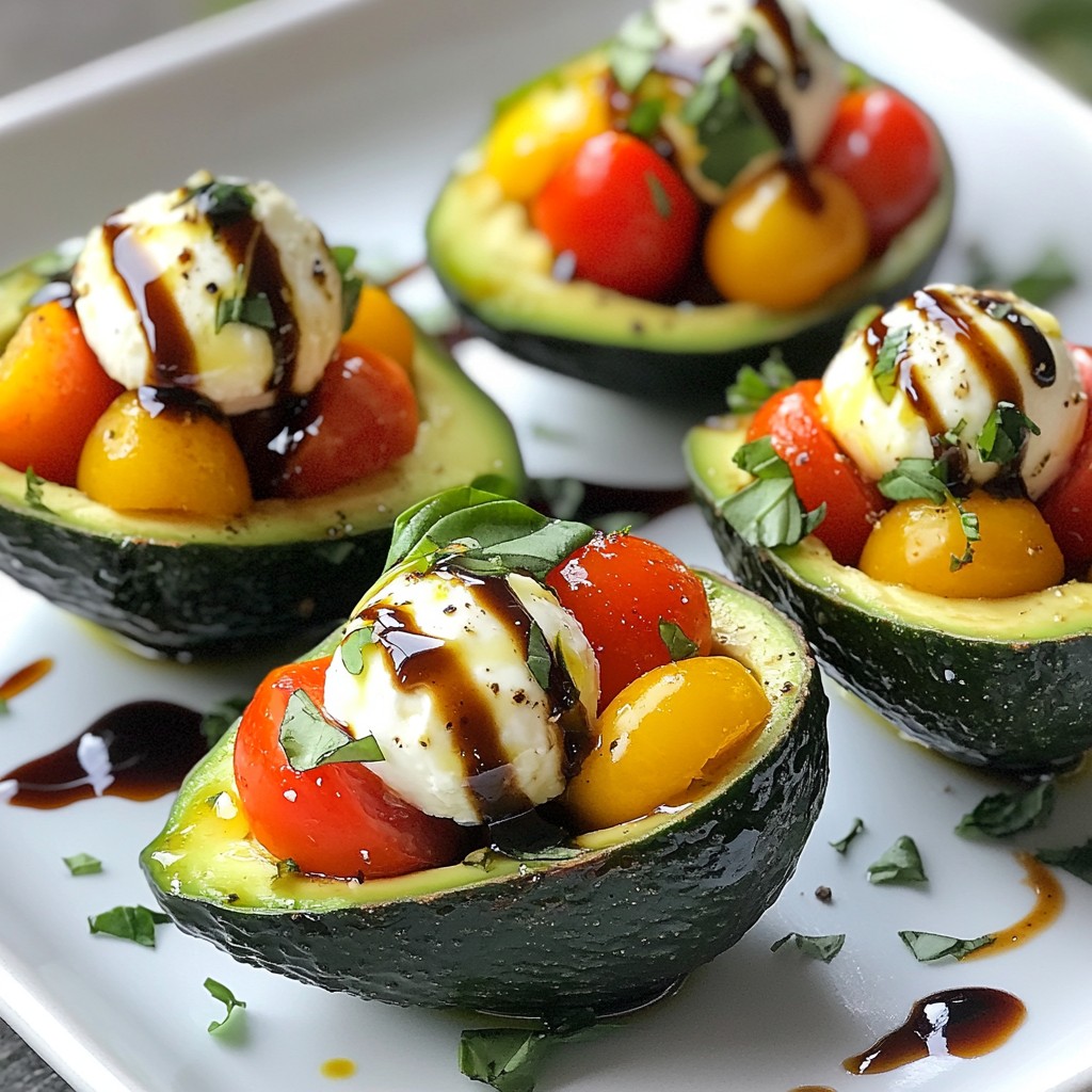 Caprese Stuffed Avocados Fresh and Flavorful Treat