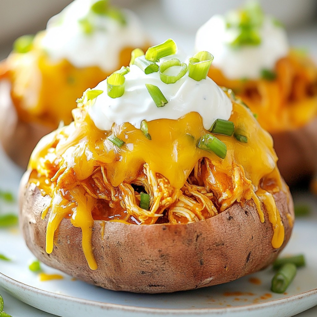 Buffalo Chicken Stuffed Sweet Potatoes Tasty and Easy