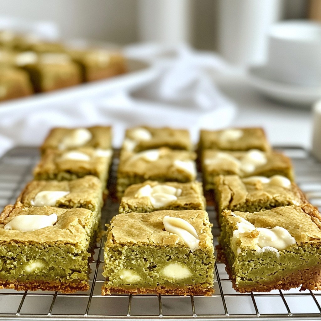 Matcha White Chocolate Blondies Easy and Tasty Treat
