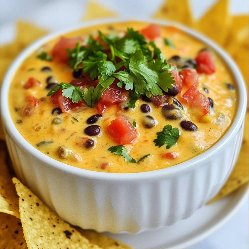 Spicy Cheesy Black Bean Queso Delightful Dip Recipe