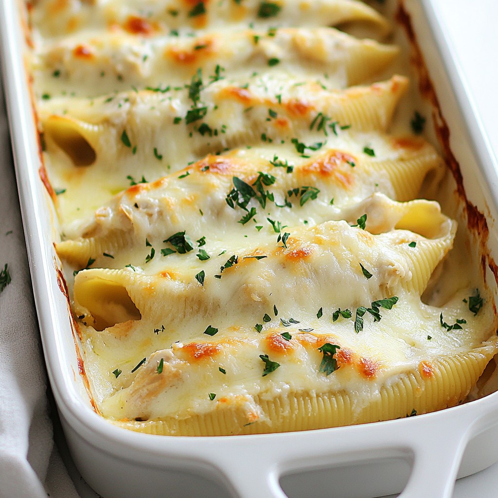Chicken Alfredo Stuffed Shells Simple and Tasty Meal