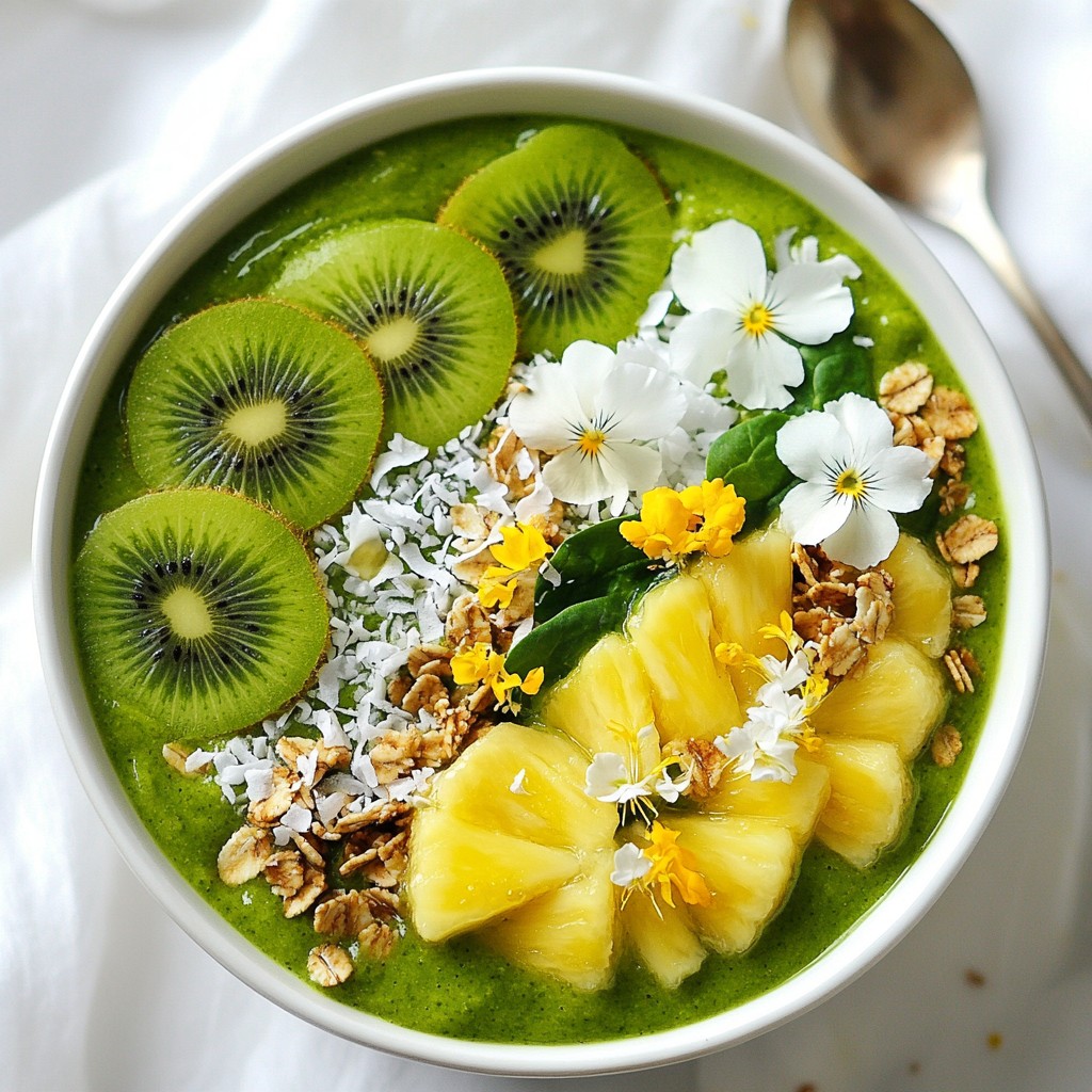 Tropical Green Smoothie Bowl Fresh and Energizing Dish