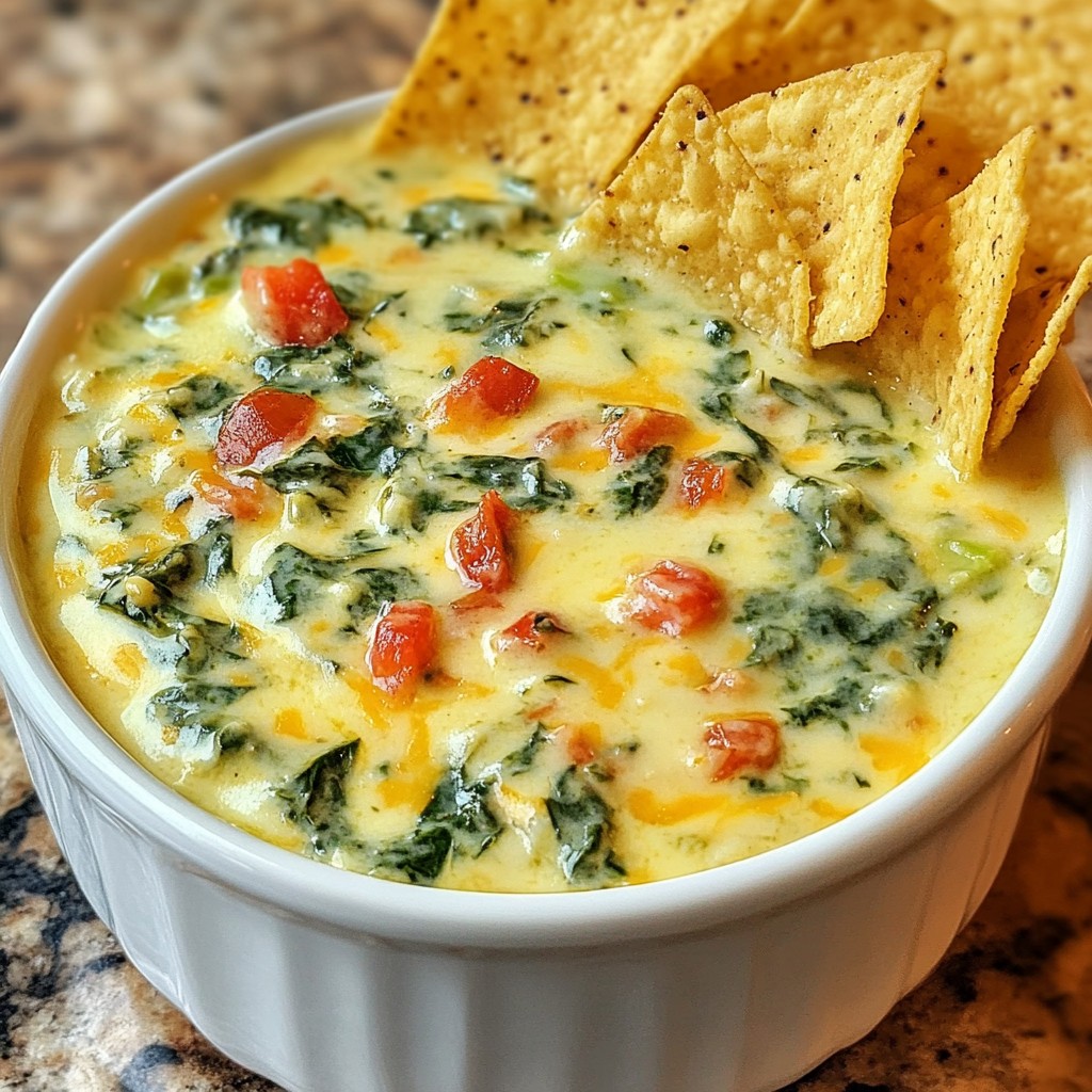 Creamy Spinach and Cheese Queso Delightful Dip