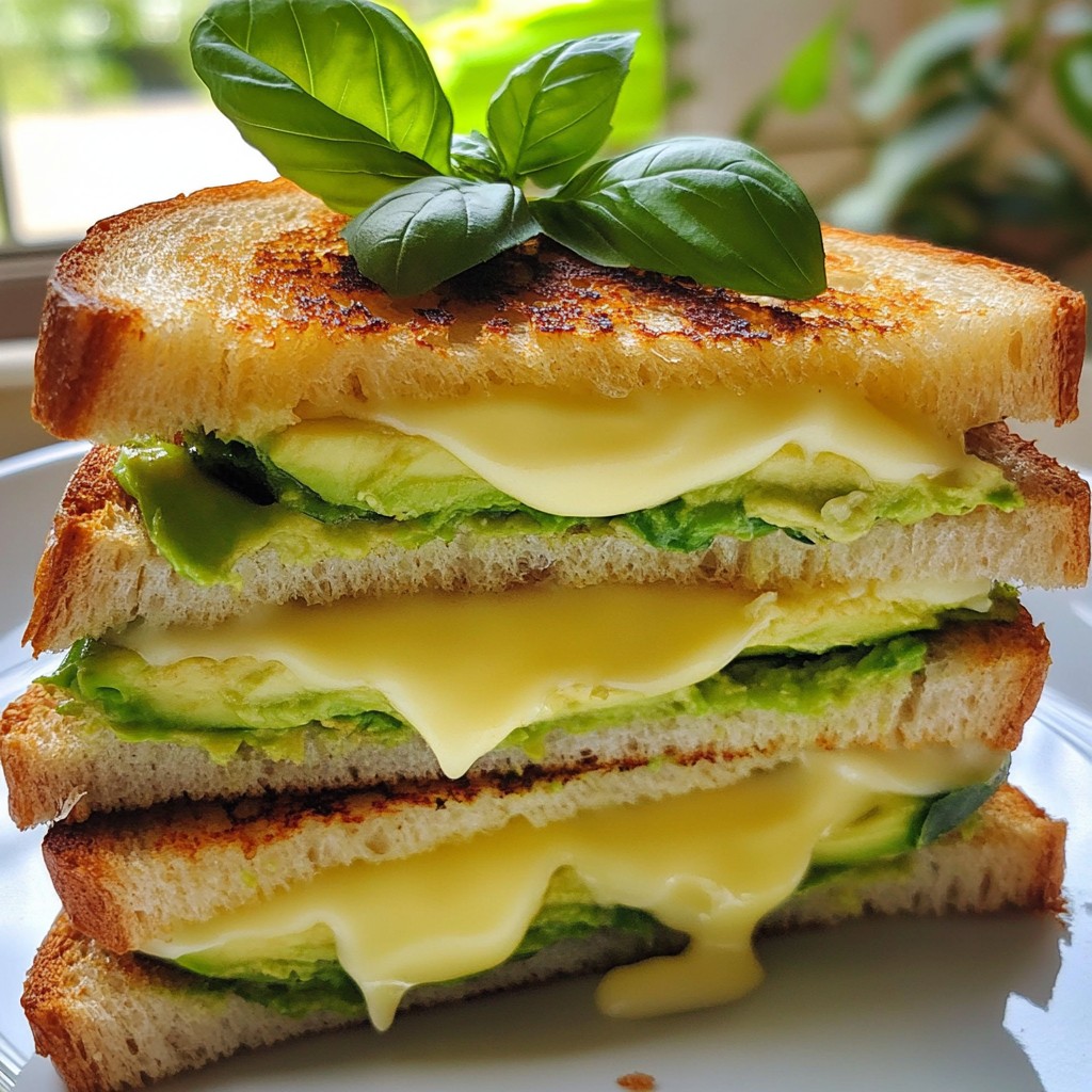 Avocado and Melted Cheese Grilled Sandwich Recipe