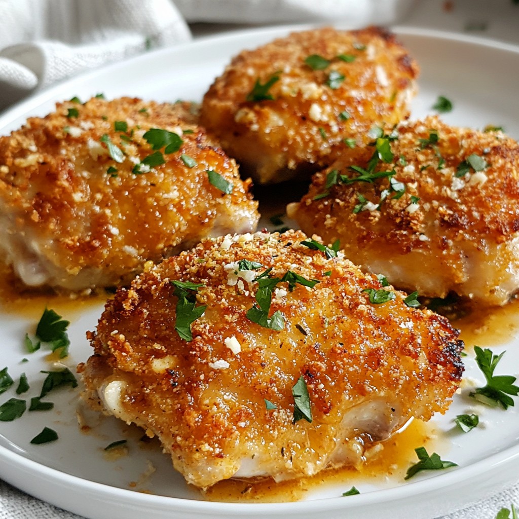 Crispy Cheese Garlic Chicken Thighs Simple Delight