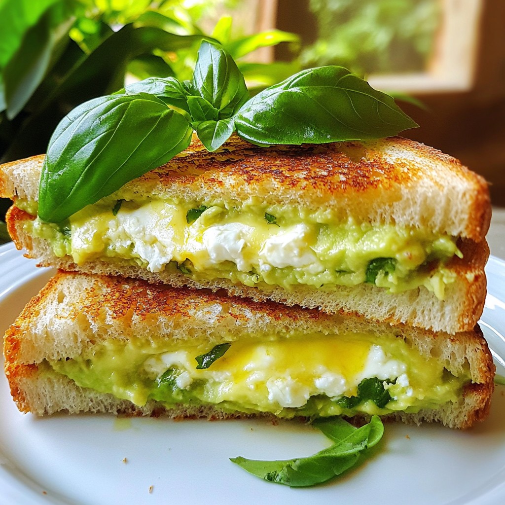 Avocado and Melted Cheese Grilled Sandwich Delight
