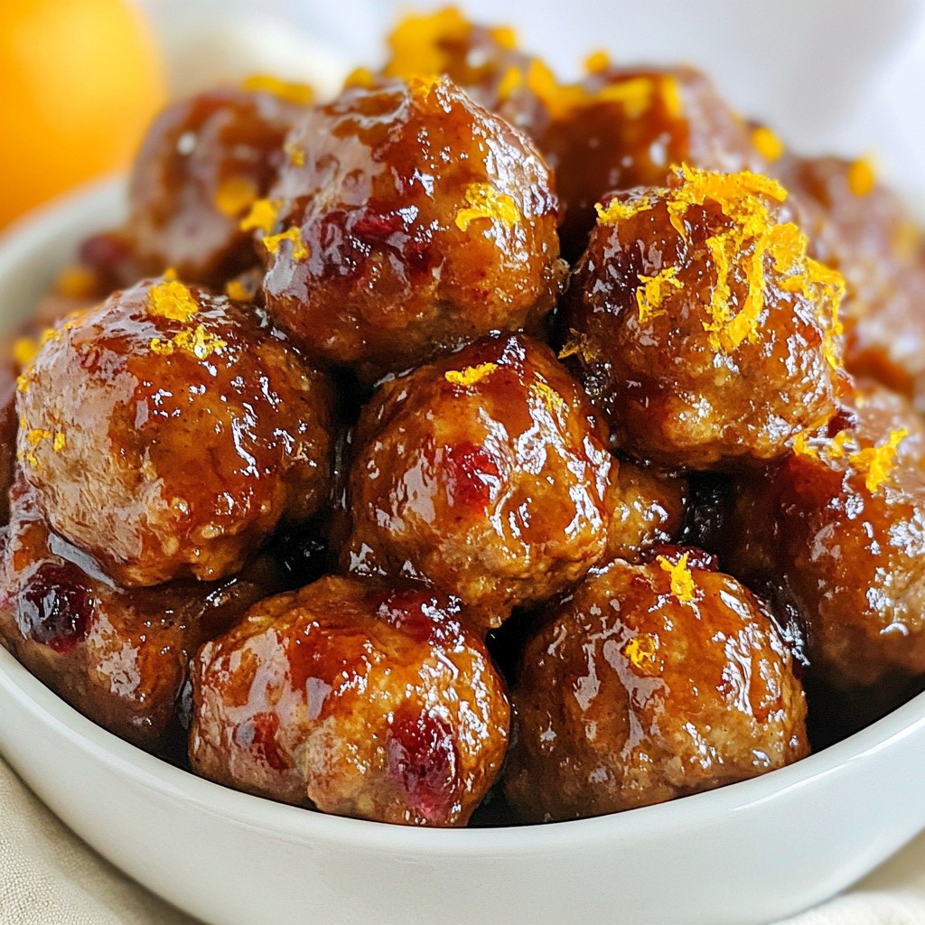 Cranberry Orange Glazed Meatballs Tasty and Simple Recipe