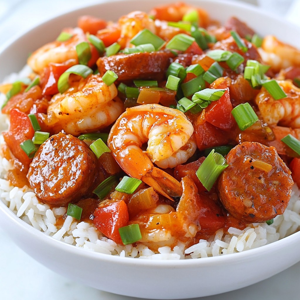 Cajun Shrimp and Chicken Sausage Skillet Delight