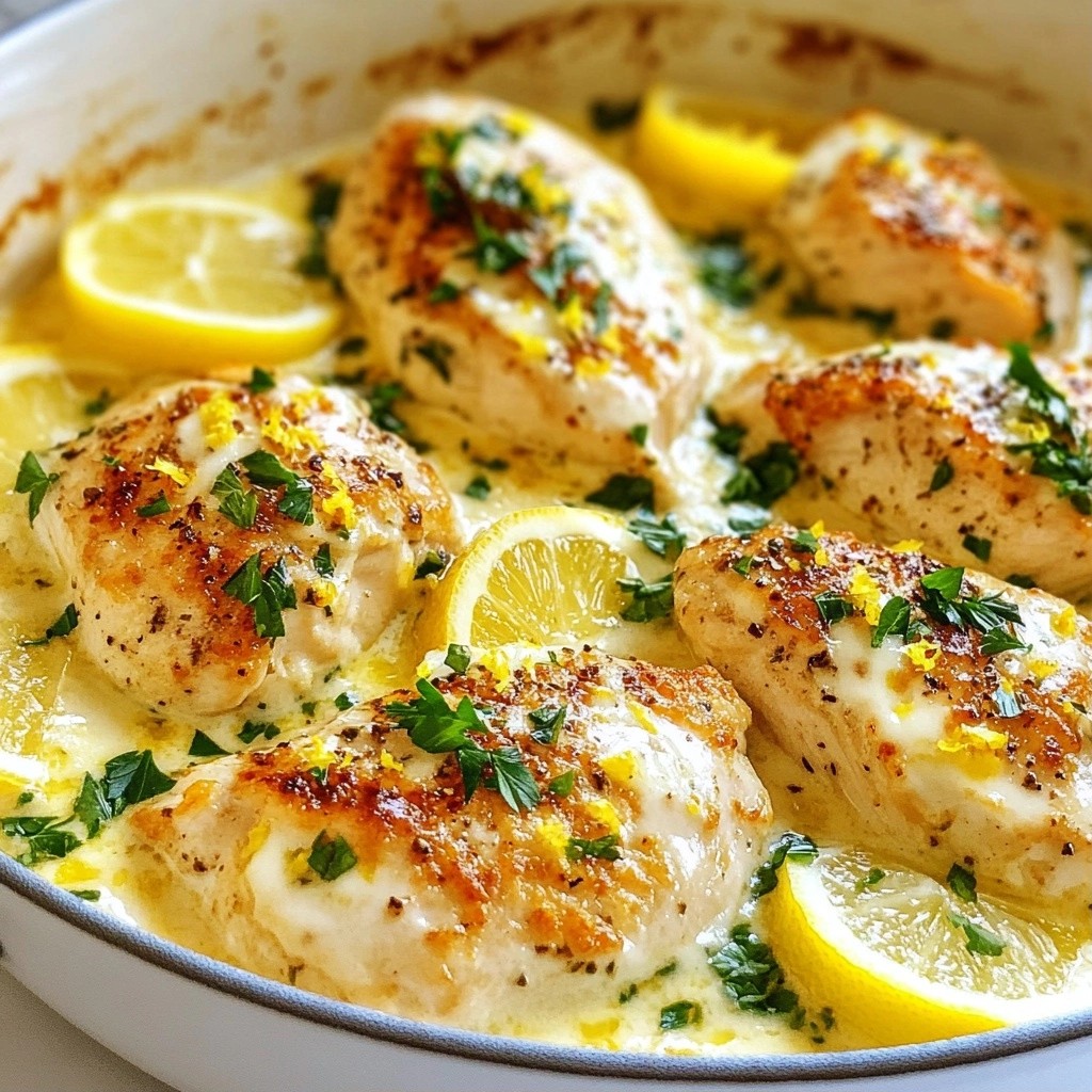 Lemon Herb Cheesy Chicken Skillet Easy Recipe