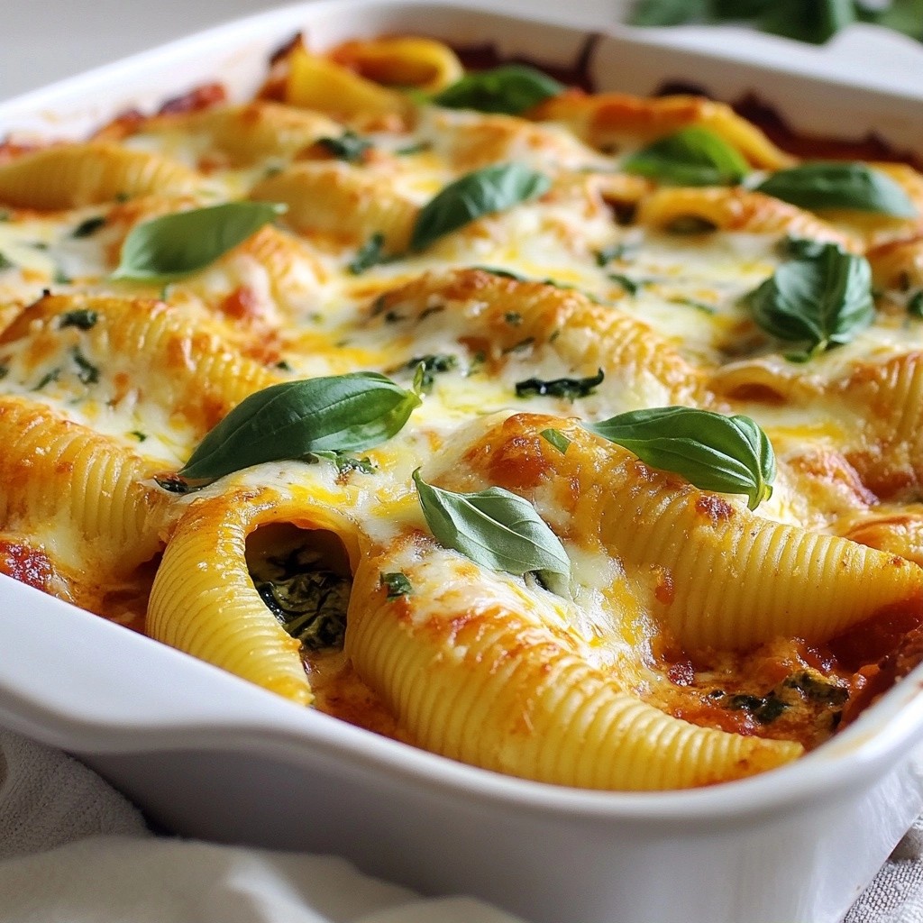 Cheesy Spinach and Ricotta Stuffed Shells Delight