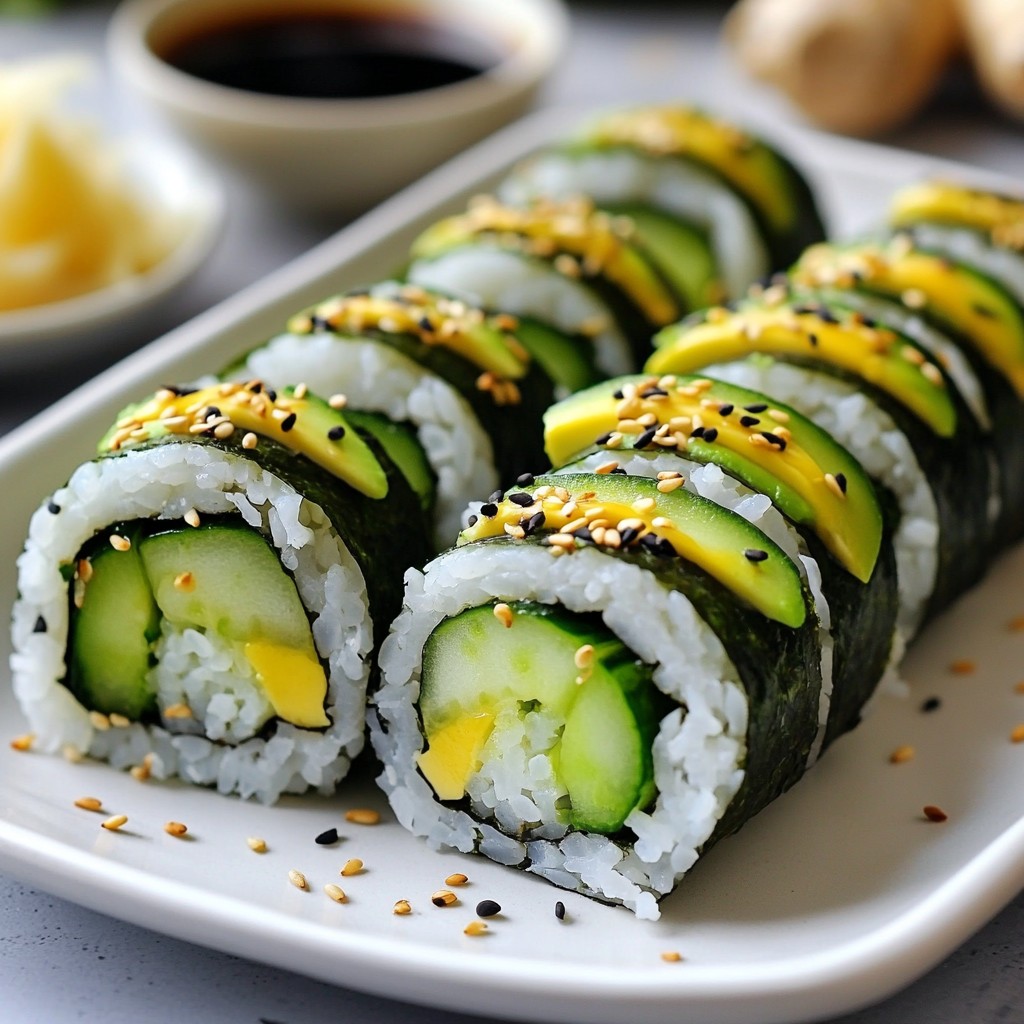 Cucumber Avocado Sushi Rolls Easy and Healthy Recipe