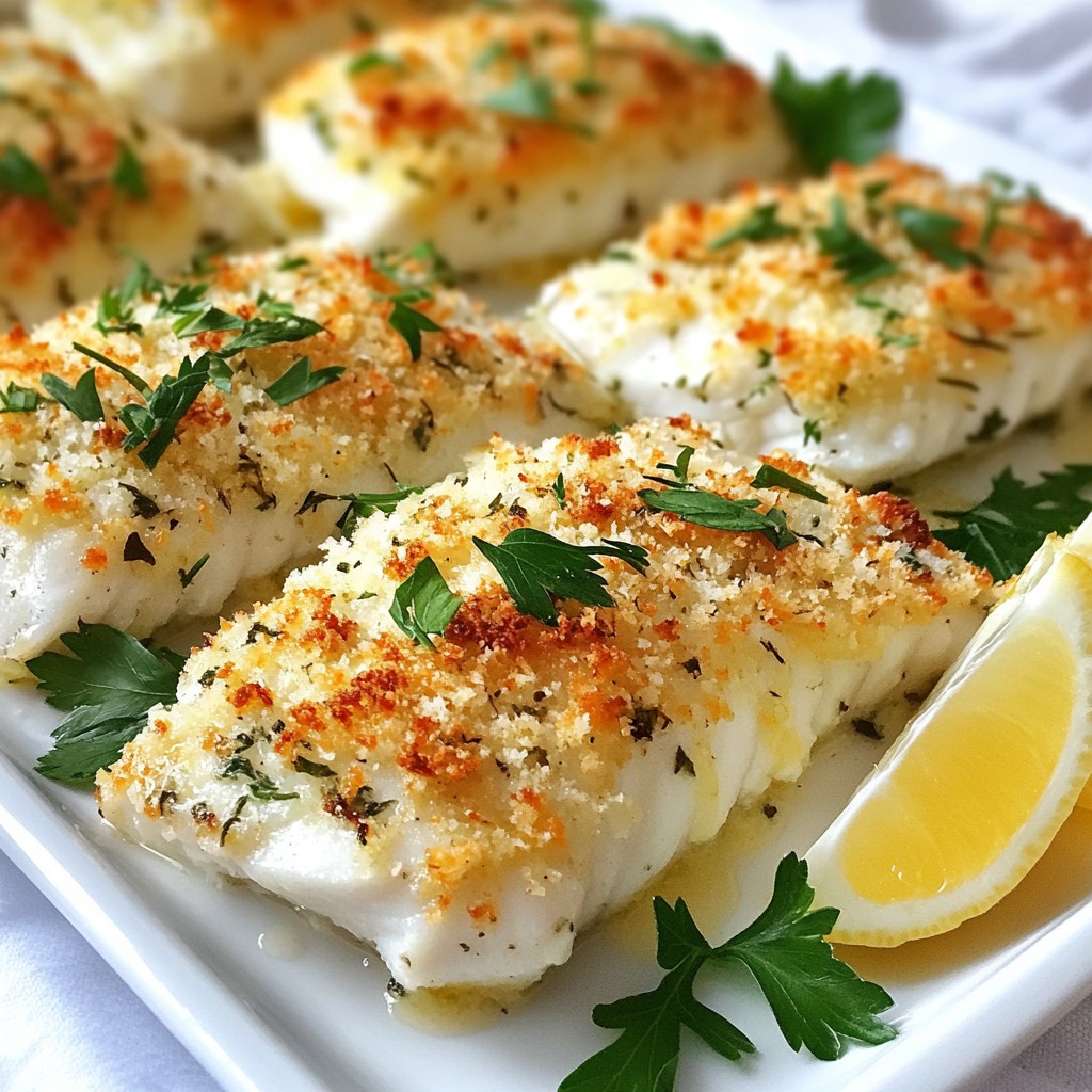 Herb Crusted Cheesy Baked Fish Fillets Delightful Meal