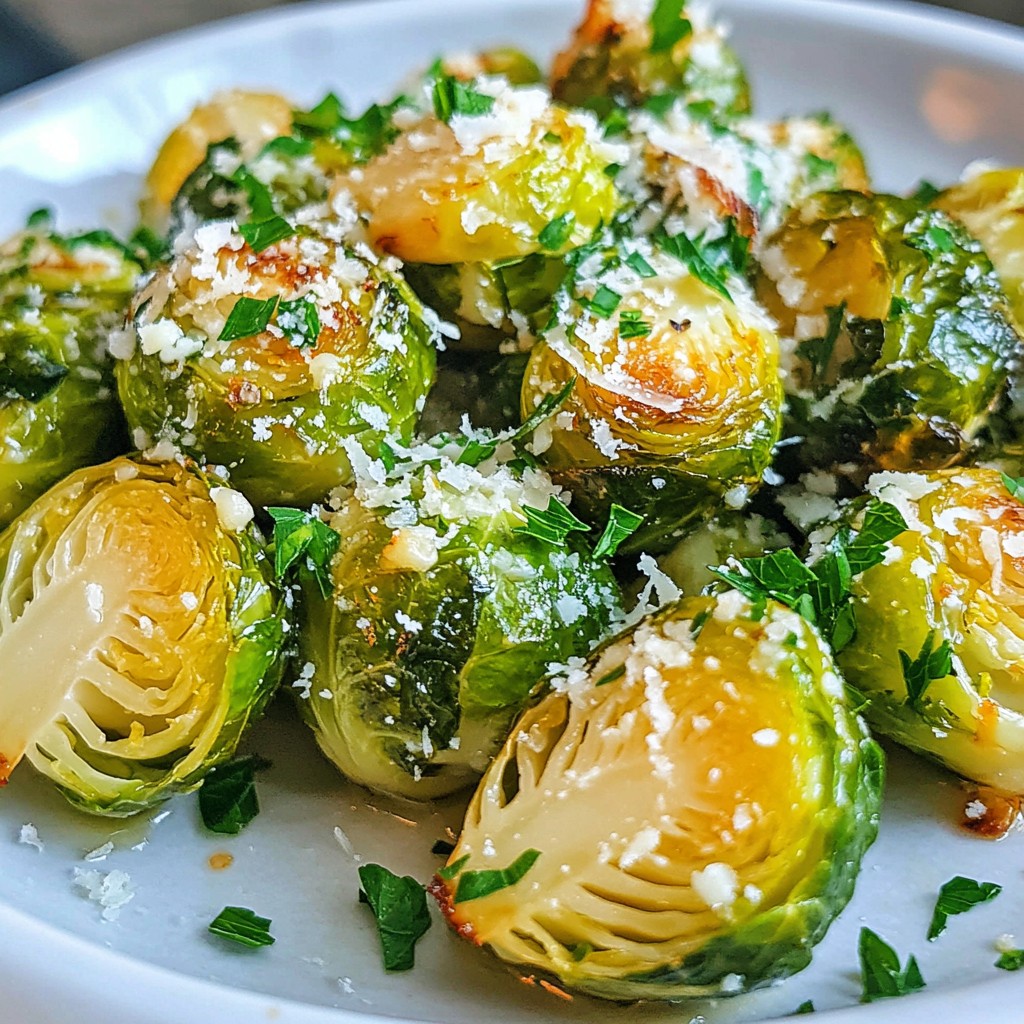 Garlic Parmesan Roasted Brussels Sprouts Delight