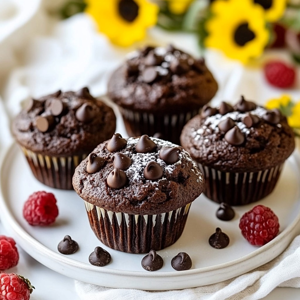Double Chocolate Zucchini Muffins Delightful Recipe