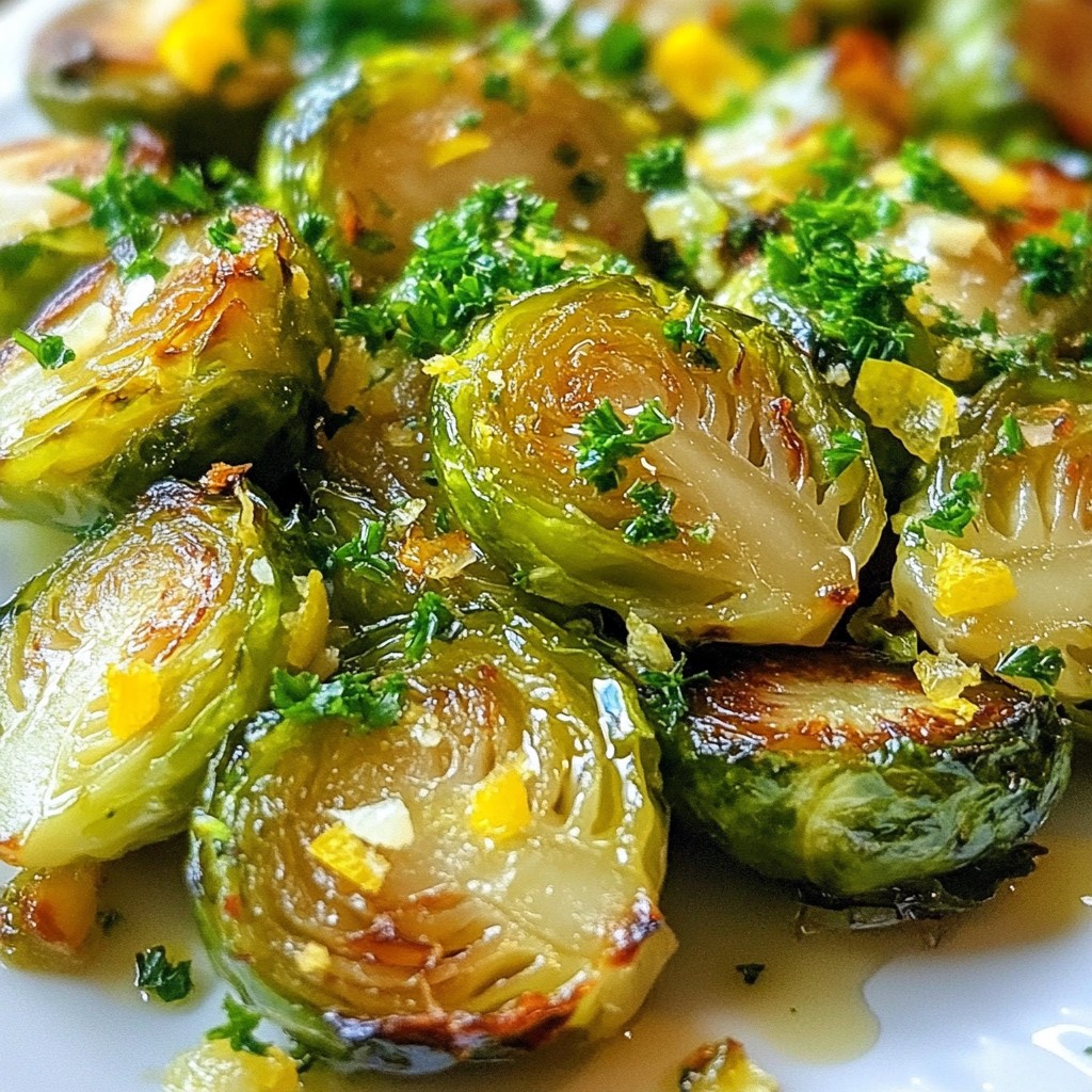 Lemon Garlic Roasted Brussels Sprouts Tasty Side Dish