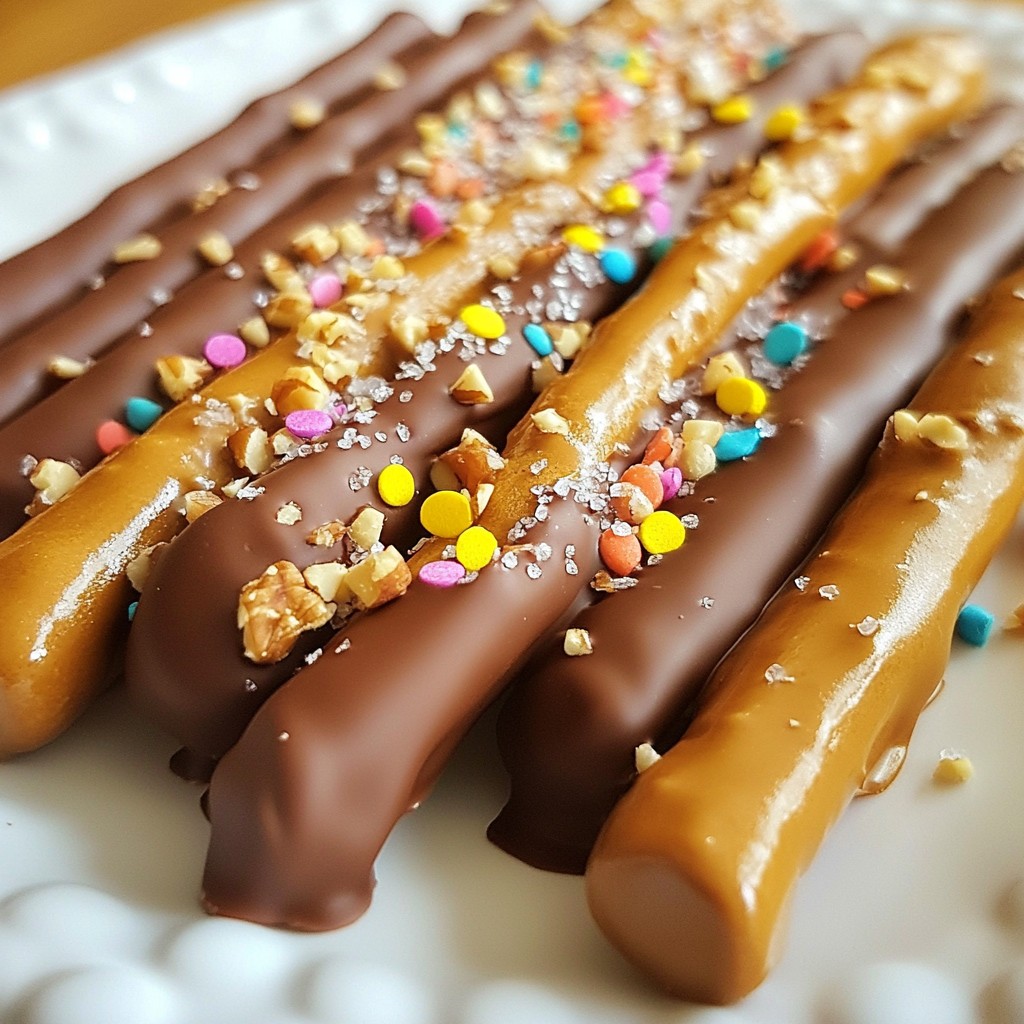 Chocolate Dipped Pretzel Rods Easy and Delicious Snack