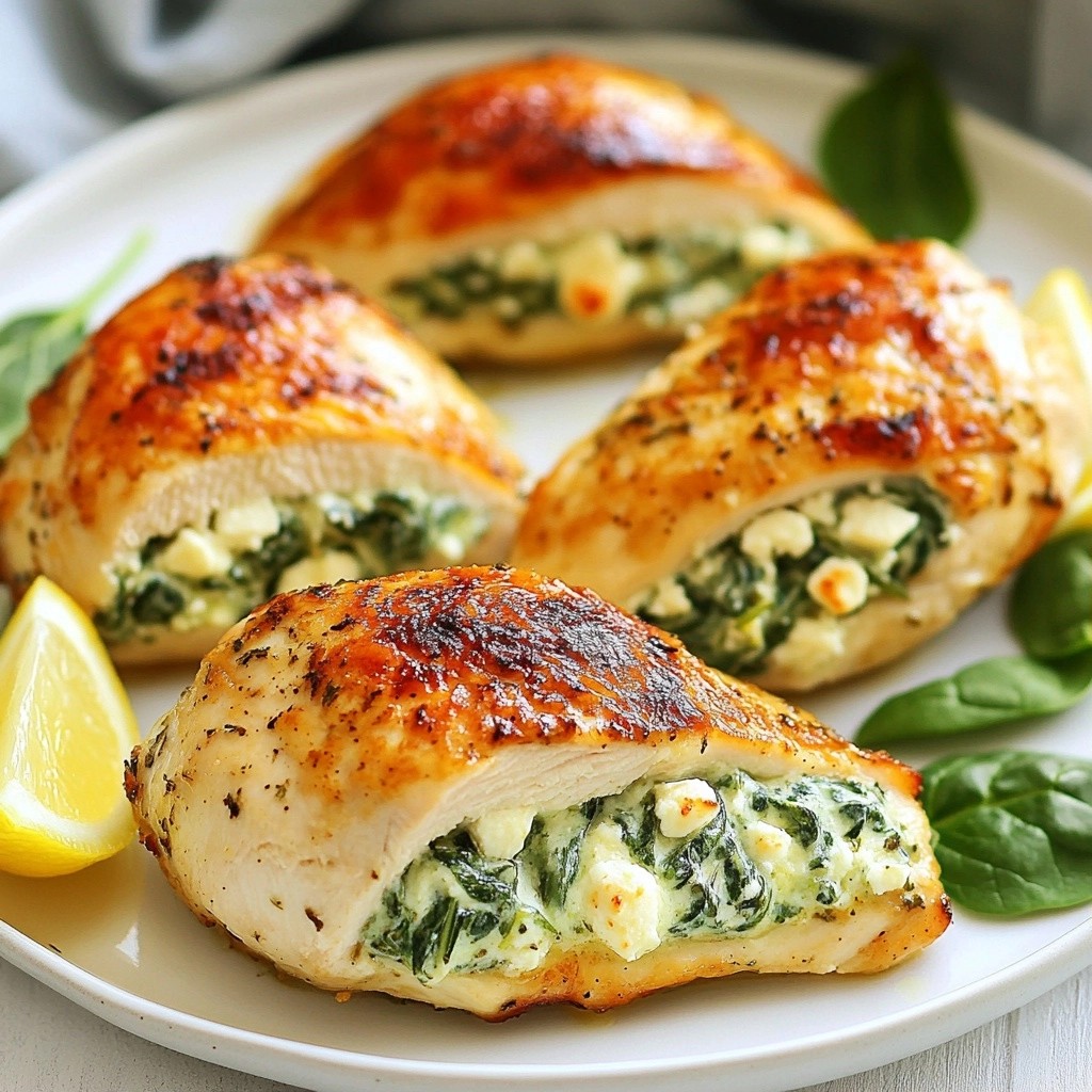 Cheese-Stuffed Spinach and Herb Chicken Breasts Delight