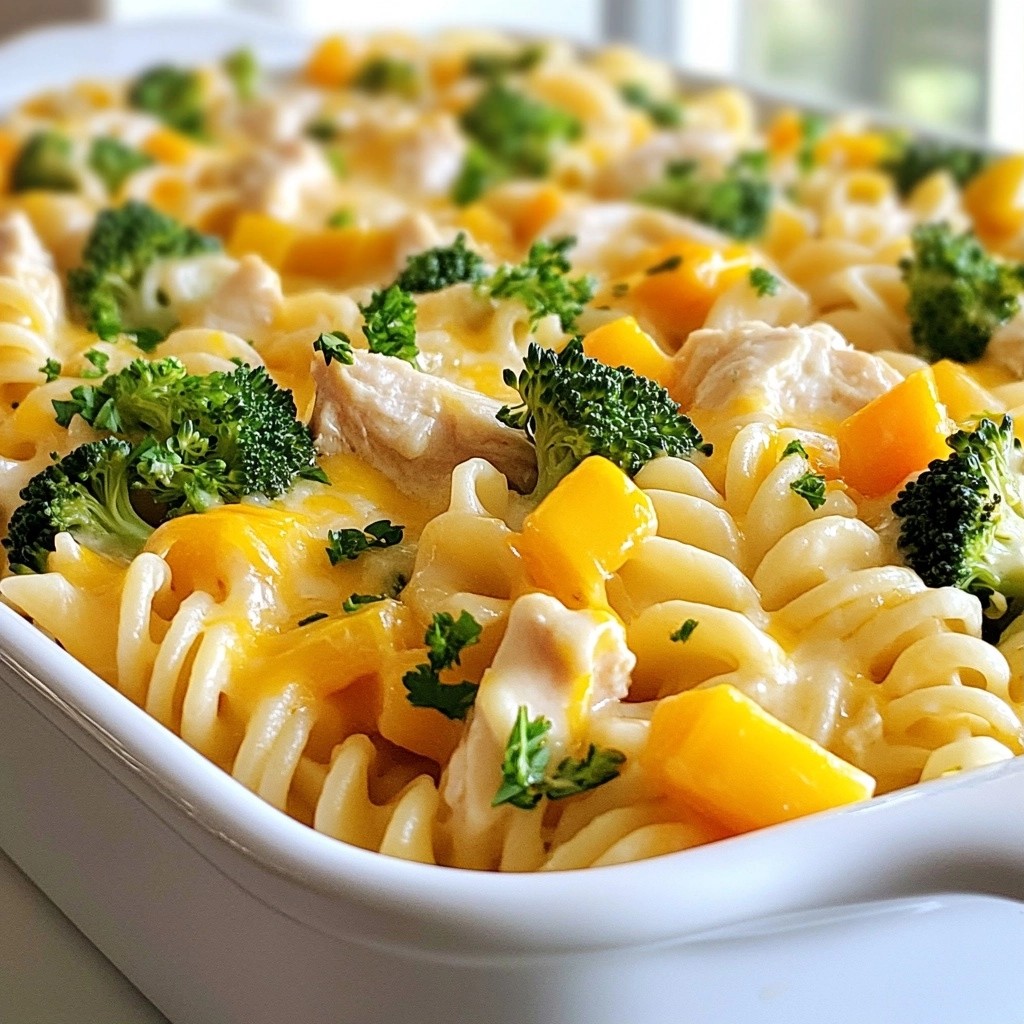 Savory Cheesy Chicken and Vegetable Pasta Casserole
