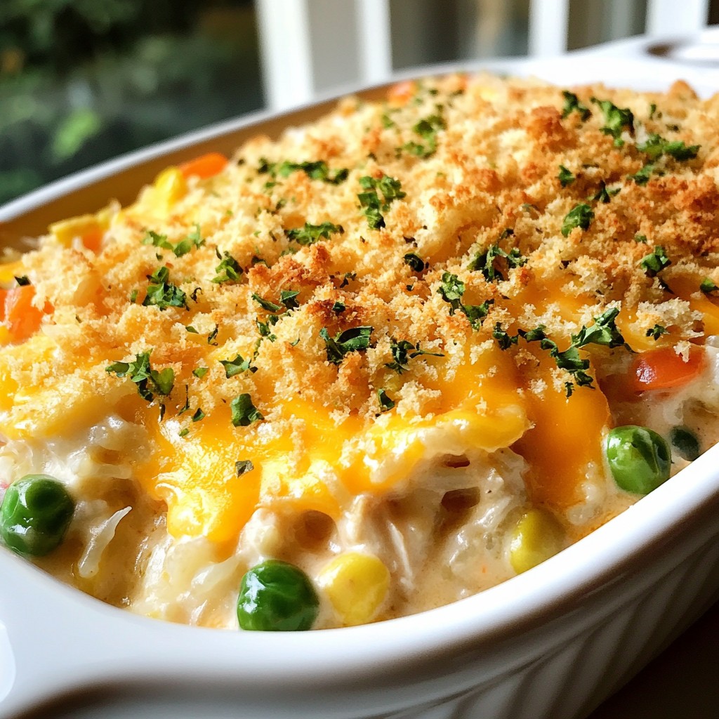 Loaded Cheesy Chicken and Rice Casserole Delight