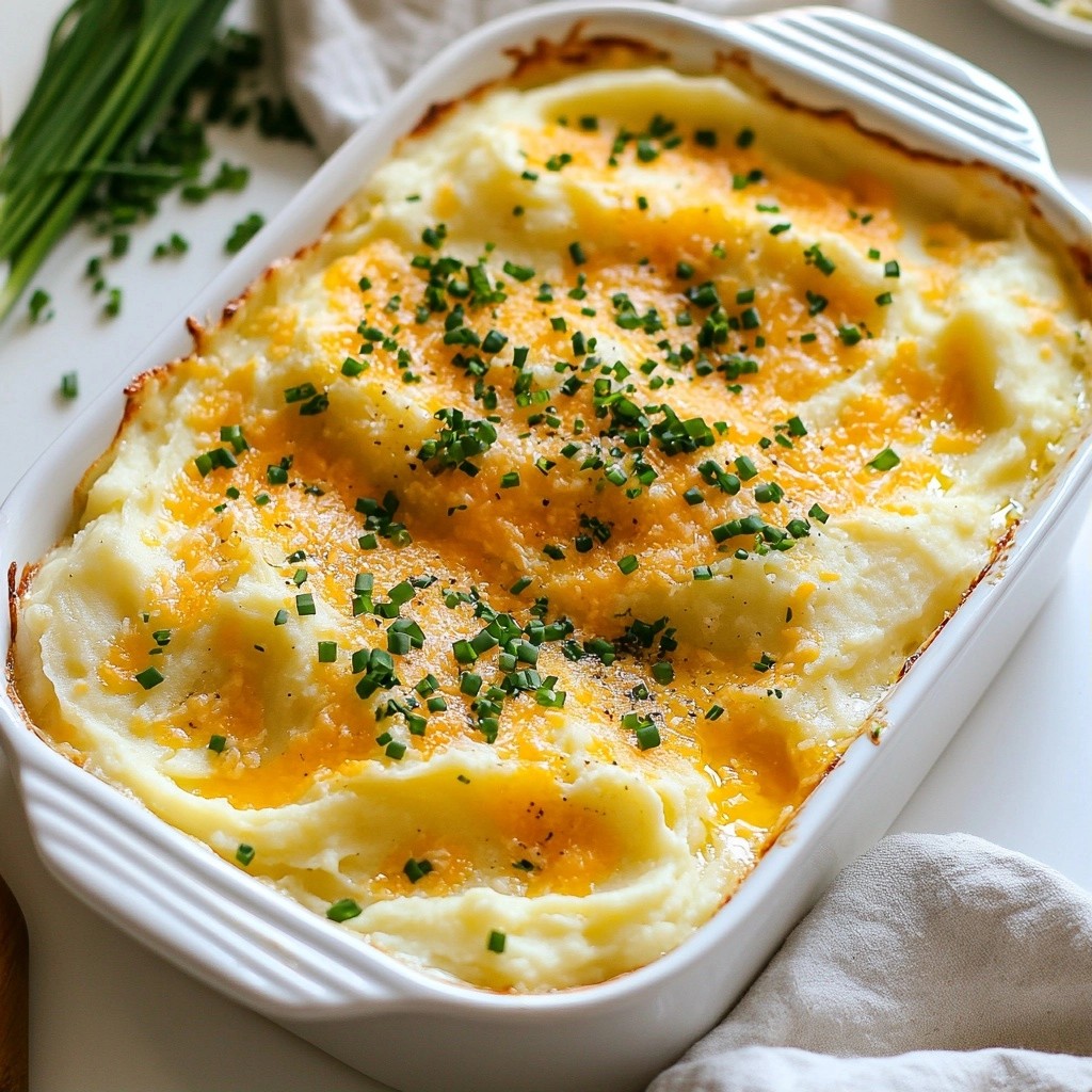 Creamy Cheesy Garlic Mashed Potato Bake Delight