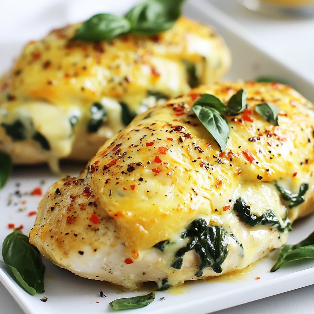 Creamy Cheese Spinach Stuffed Chicken Delight