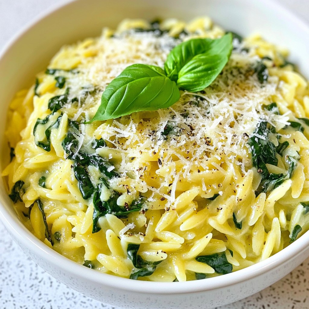 Creamy Garlic Spinach Orzo Irresistible Comfort Dish
