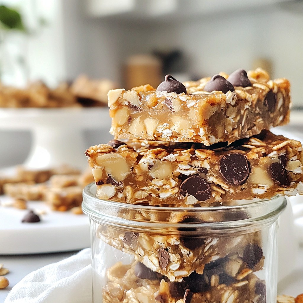 Peanut Butter Chocolate Chip Granola Bars Delight
