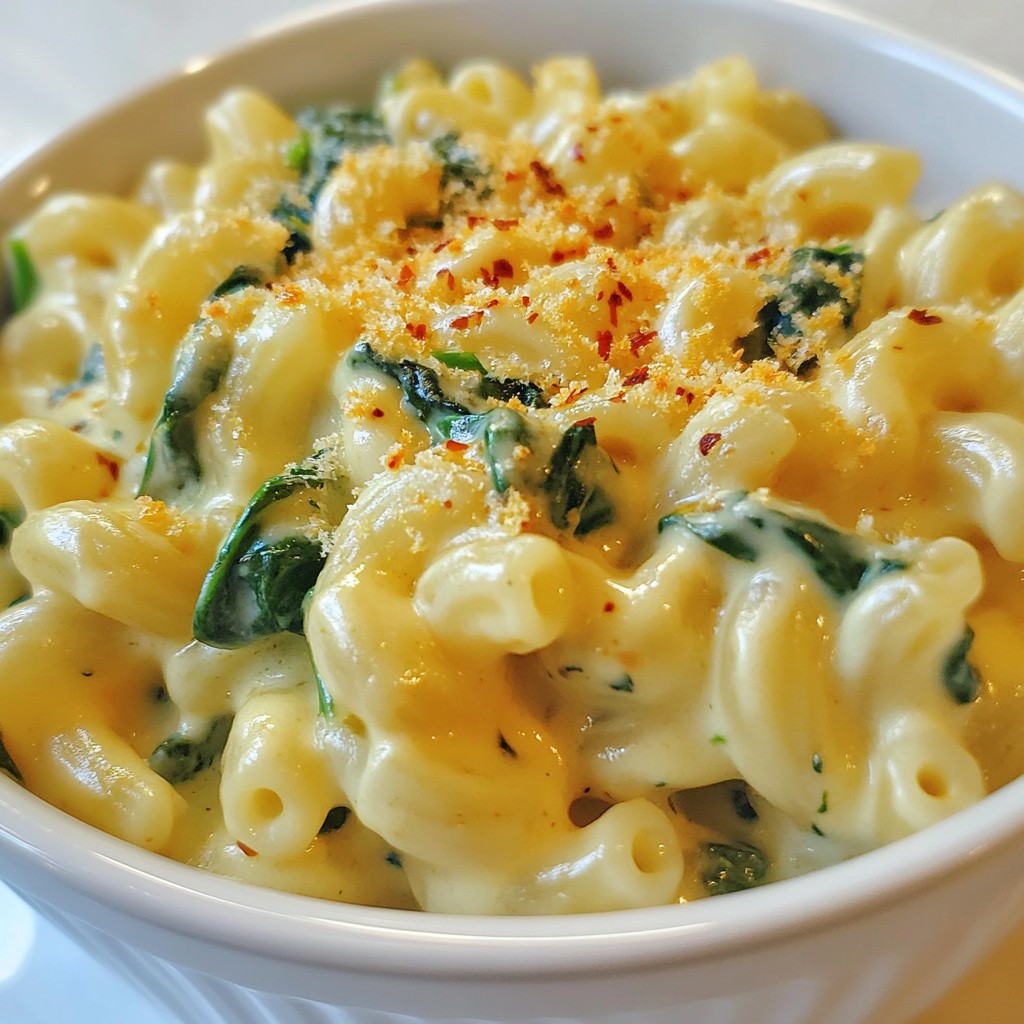 Creamy Spinach and Cheese Mac and Cheese Delight