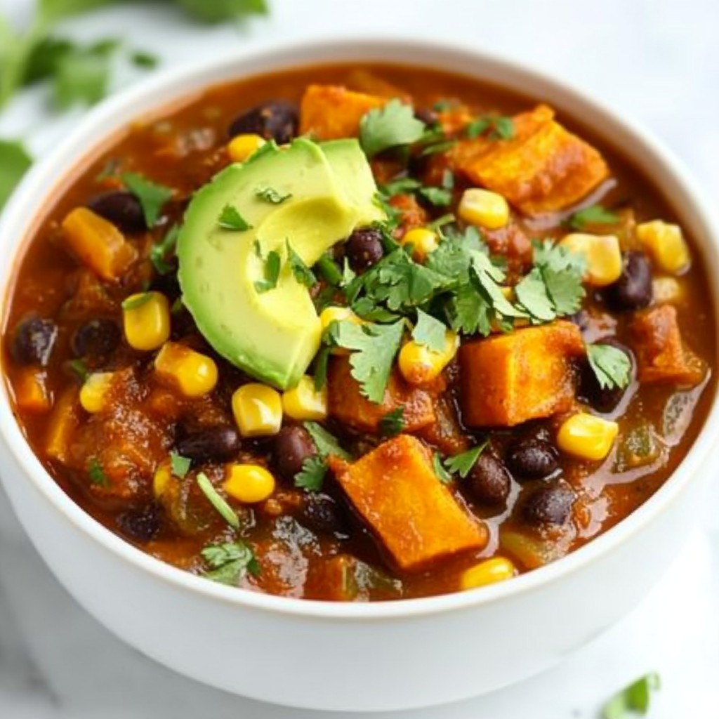 Savory Sweet Potato Black Bean Chili Easy Recipe