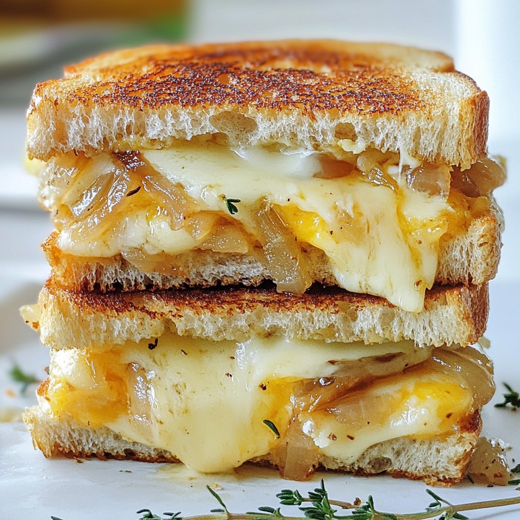 Gourmet Grilled Cheese with Caramelized Onions Delight