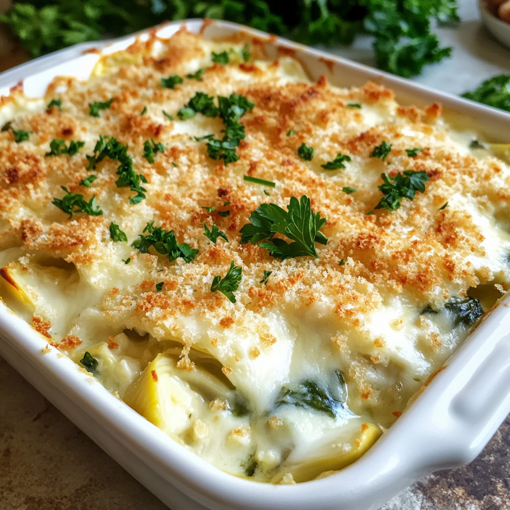 Cheesy Spinach Artichoke Casserole Easy and Delicious