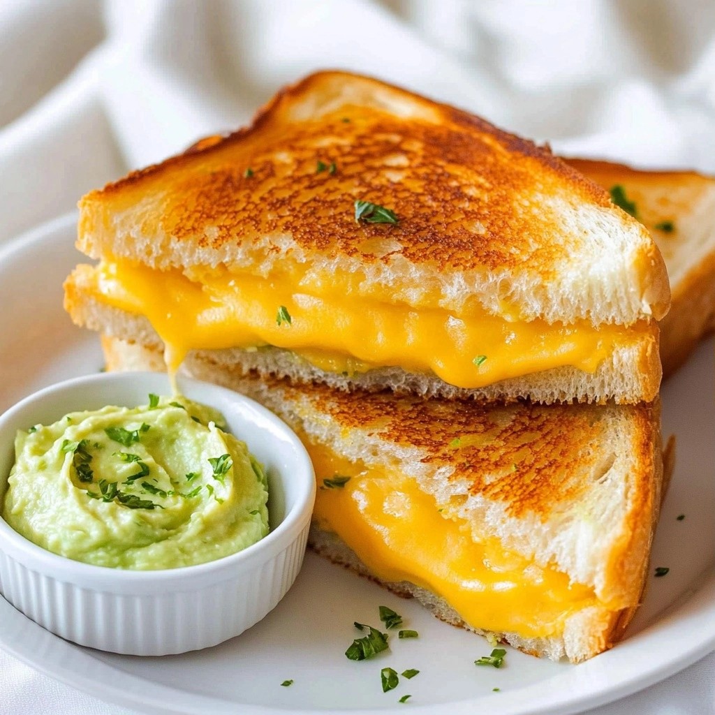 Gooey Grilled Cheese with Creamy Avocado Spread Delight