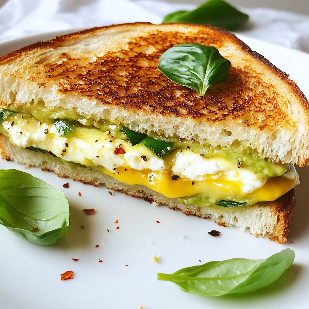 Avocado and Melted Cheese Grilled Sandwich Delight