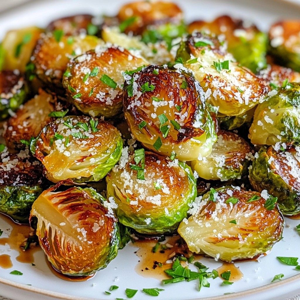 Garlic Parmesan Roasted Brussels Sprouts Delight