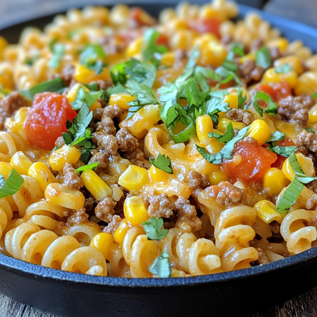 Cheesy Taco Pasta Skillet Satisfying and Quick Meal