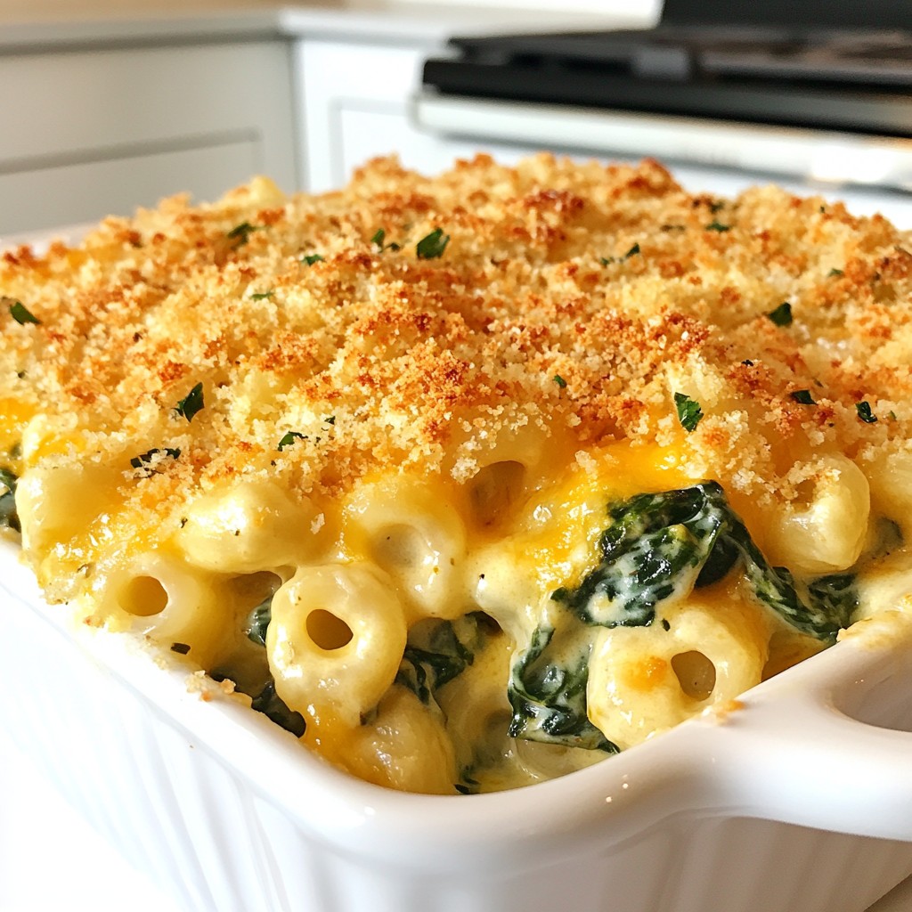 Cheesy Spinach Stuffed Mac and Cheese Delight