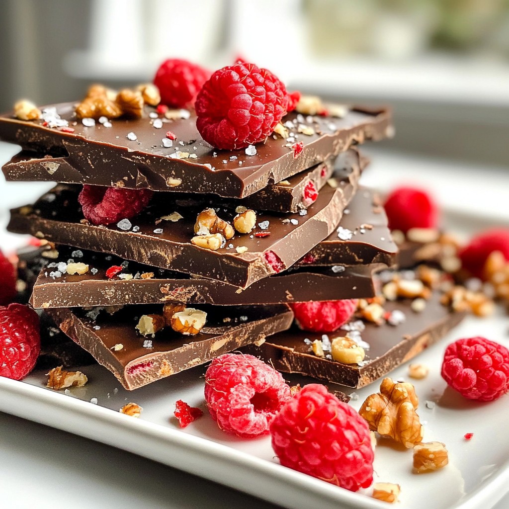 Dark Chocolate Raspberry Bark Sweet and Simple Treat