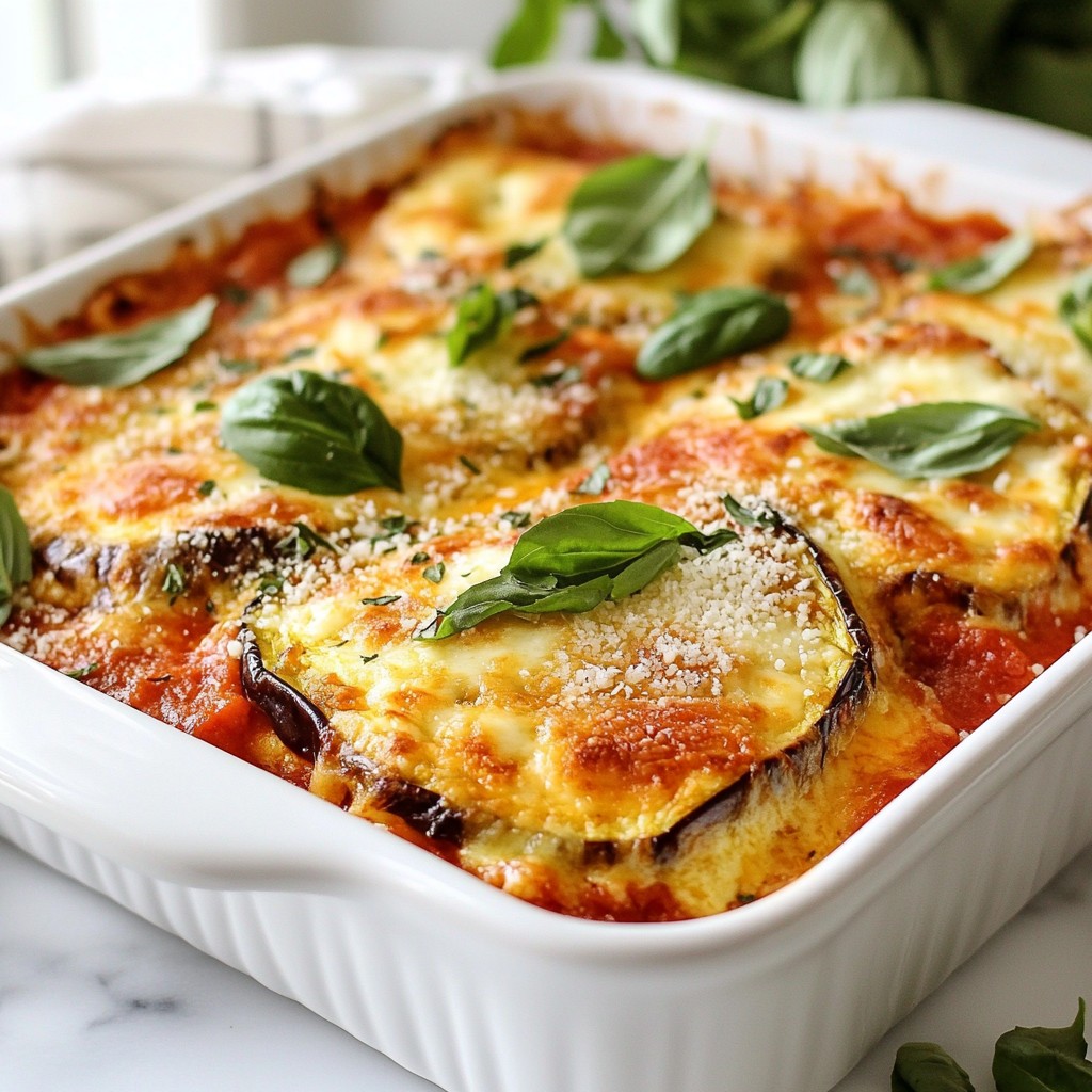 Savory Cheesy Eggplant Parmesan Casserole Recipe