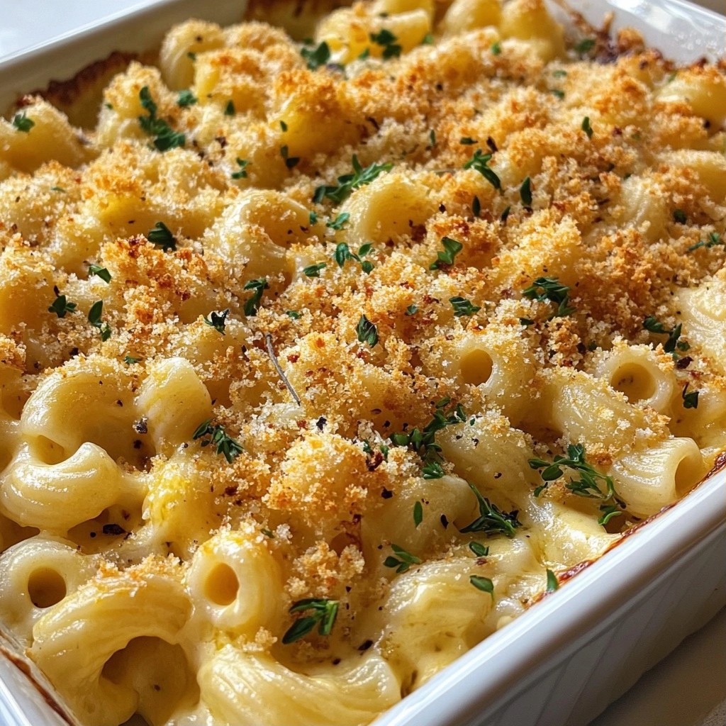 Savory Herb and Roasted Garlic Mac and Cheese Delight