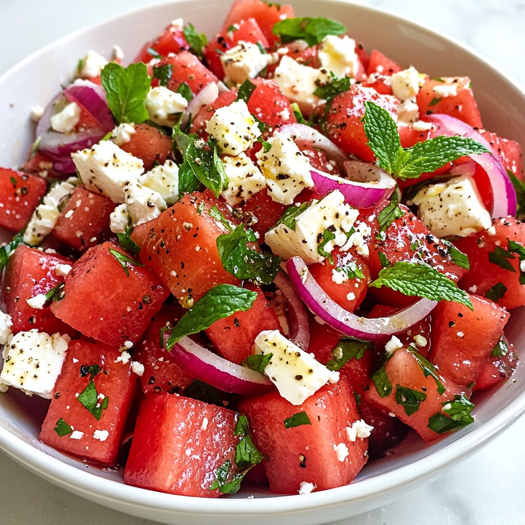 Watermelon Feta Mint Salad Refreshing Summer Treat